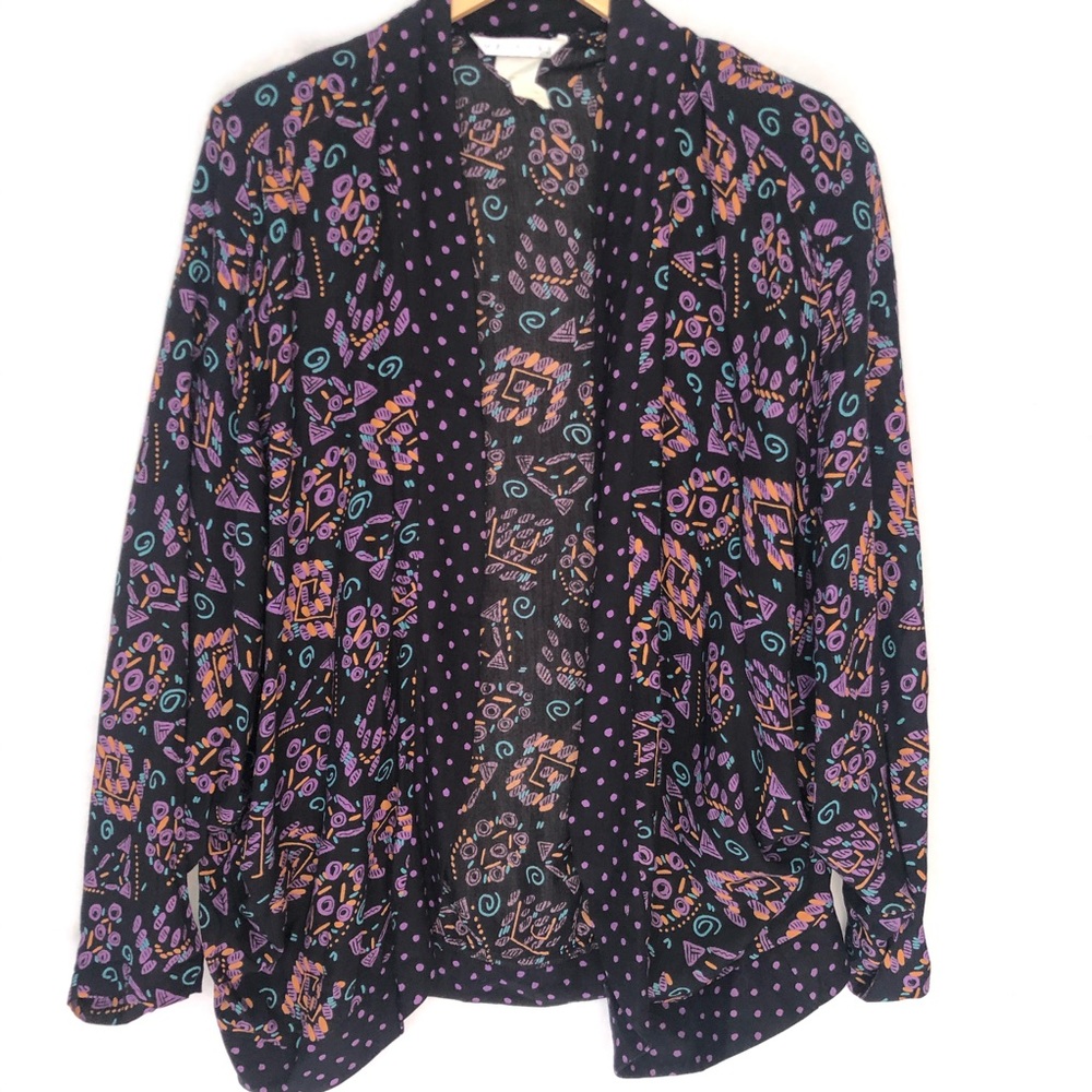 Vintage Melrose Bat Dolman Open Cardigan Aztec L